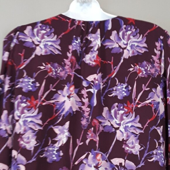 Nwt Who What Wear Purple Floral Wrap Dress - Picture 7 of 16